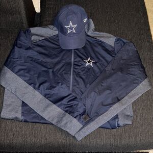 Dallas Cowboys zip up jacket blue gray